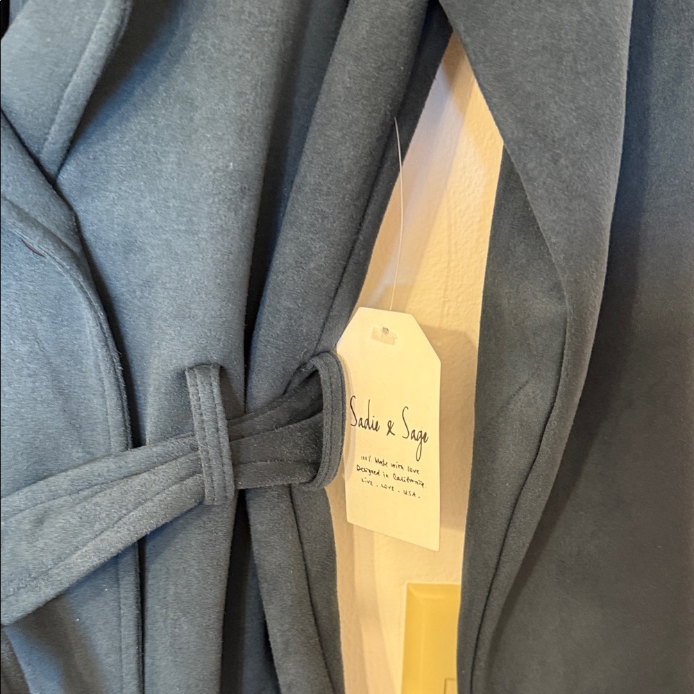 Sadie & Sage Dark Teal Trench Coat - Picture 3 of 5